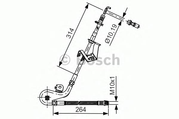 Шланг гальмівний передній, правий Bosch 1987481428 ціна, від 48.30 USD