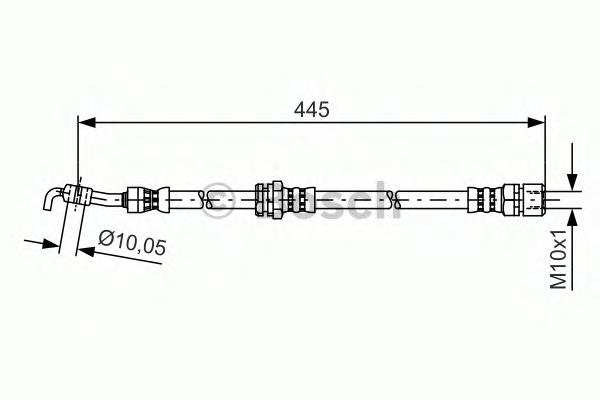Шланг гальмівний задній, правий Bosch 1987481386 ціна, від 11.05 USD