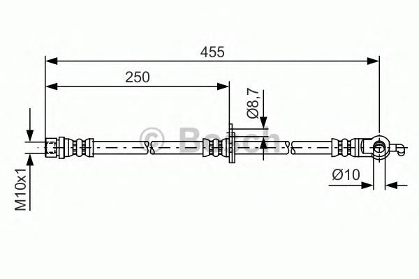 1987481390 Bosch Шланг гальмівний передній, лівий