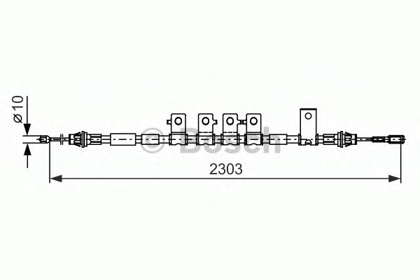 Трос ручного гальма задній, правий Bosch 1987482403 ціна, від 22.61 USD