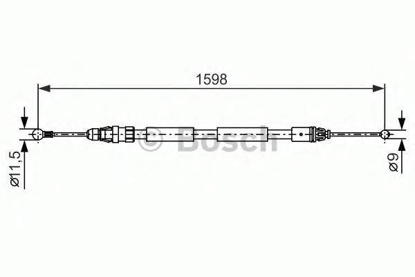 Купити 1987482388 Bosch Трос ручного гальма задній, правий