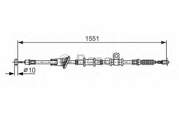 Трос ручного гальма задній, правий 1987482400 Bosch