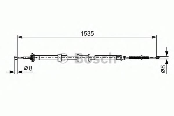 1987482393 Bosch Трос ручного гальма задній, правий