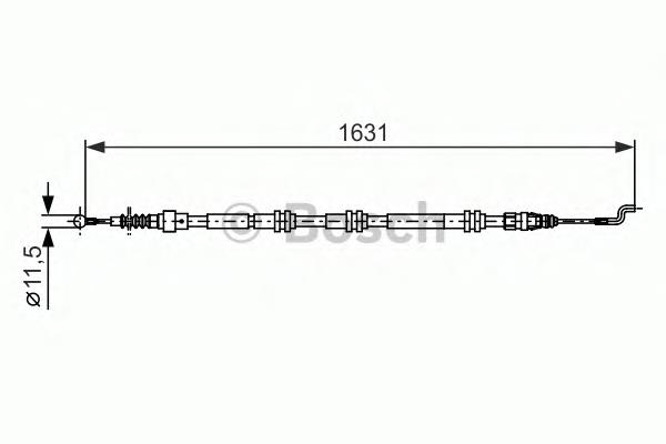 Трос ручного гальма задній, правий/лівий Bosch 1987482376 ціна, від 17.37 USD