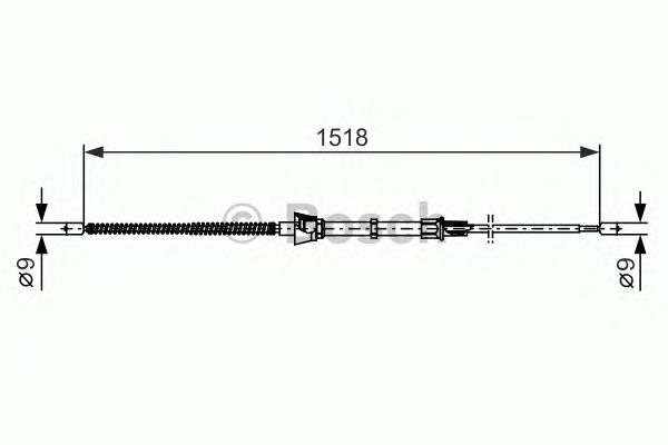 1987482375 Bosch Трос ручного гальма задній, правий/лівий