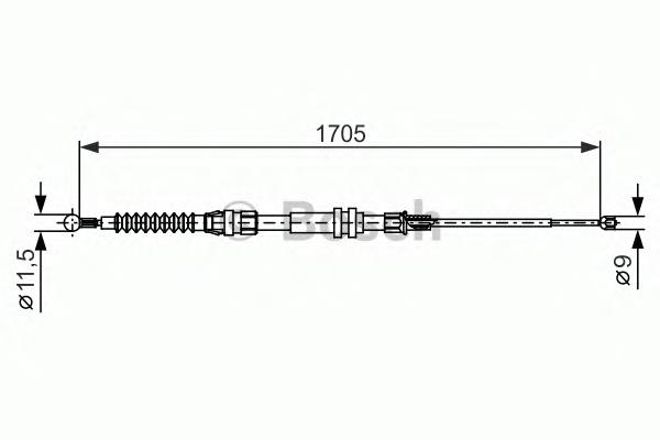 Трос ручного гальма задній, правий/лівий Bosch 1987482377 ціна, від 12.87 USD