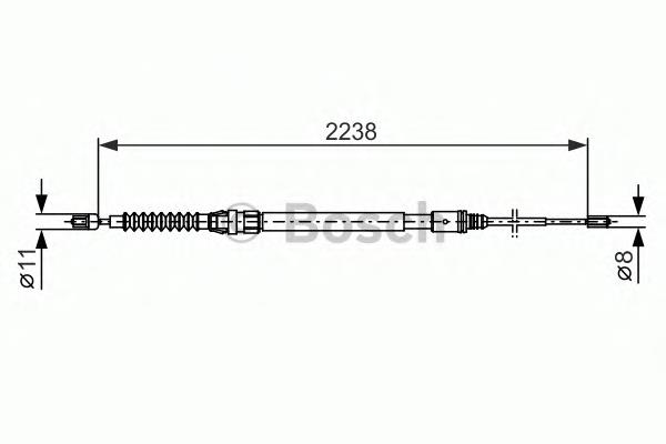 1987482373 Bosch Трос ручного гальма задній, правий/лівий
