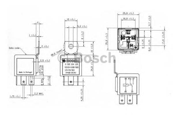 Купити 0332204125 Bosch Реле поворотів