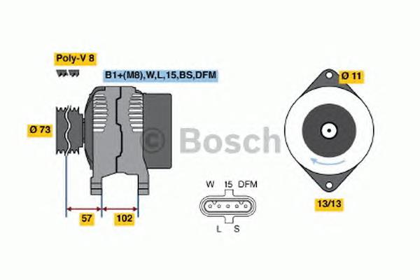 Генератор Bosch 0124655019 ціна, від 157.24 USD