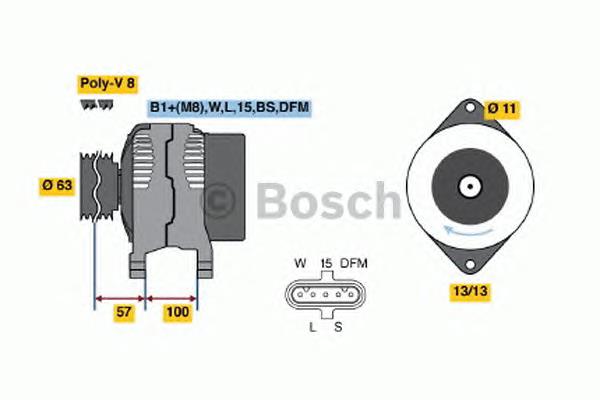 Генератор 0124555028 Bosch