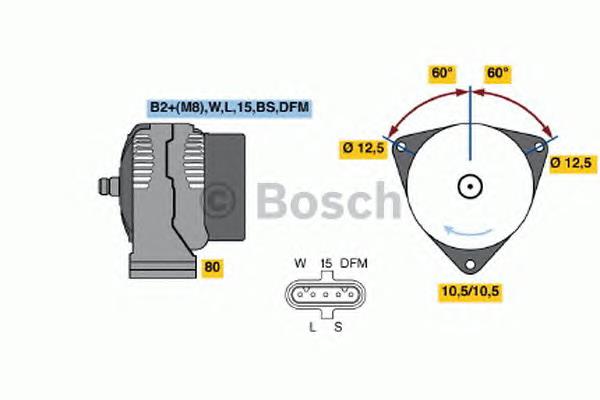 Генератор Bosch 0124555032 ціна, від 211.71 USD