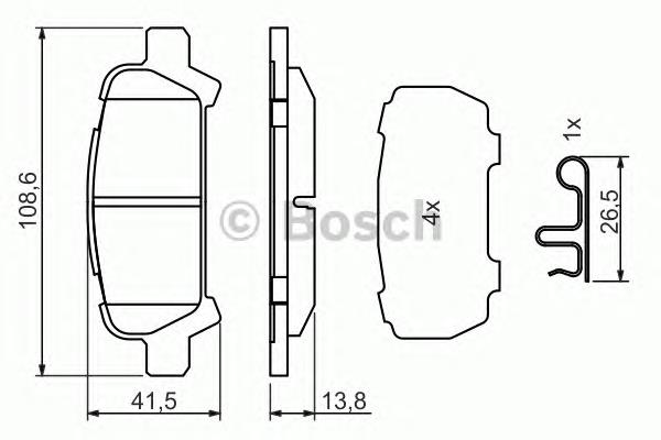 Купити 0986494445 Bosch Задні колодки
