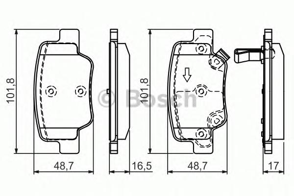 Задні дискові колодки Bosch 0986494404
