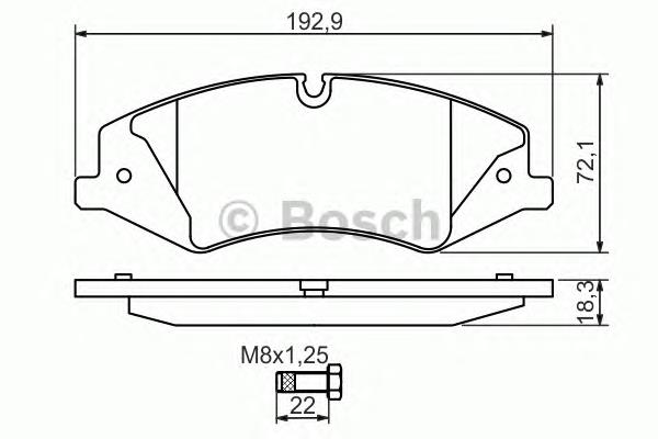 Передні тормозні колодки 0986494408 Bosch