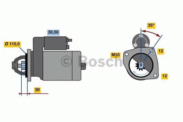 Стартер автомобільний Bosch 0001109344