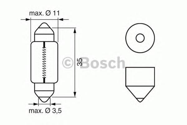 Лампочка плафону освітлення салону/кабіни 1987302211 Bosch