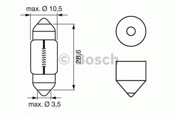 Лампочка плафону освітлення салону/кабіни 1987302227 Bosch