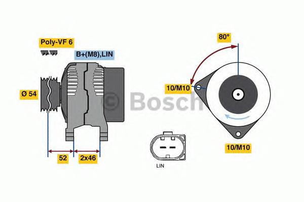 Генератор автомобільний Bosch 0986047960