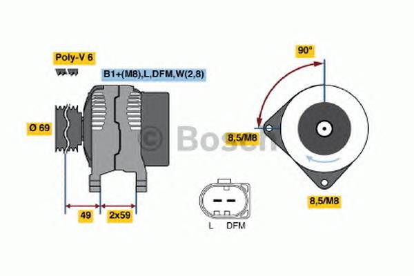 Генератор автомобільний Bosch 0986046050