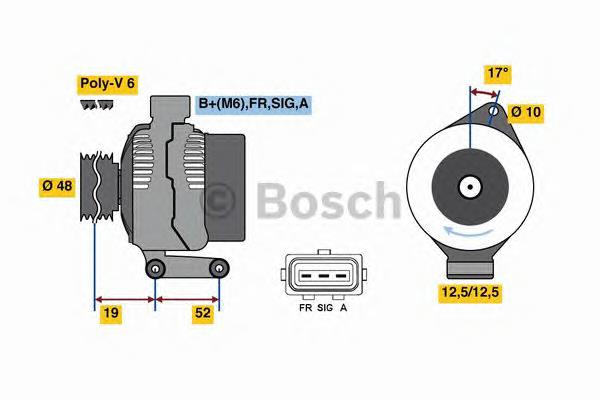 Генератор автомобільний Bosch 0986080440