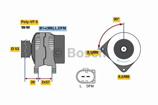Генератор автомобільний Bosch 0986080600