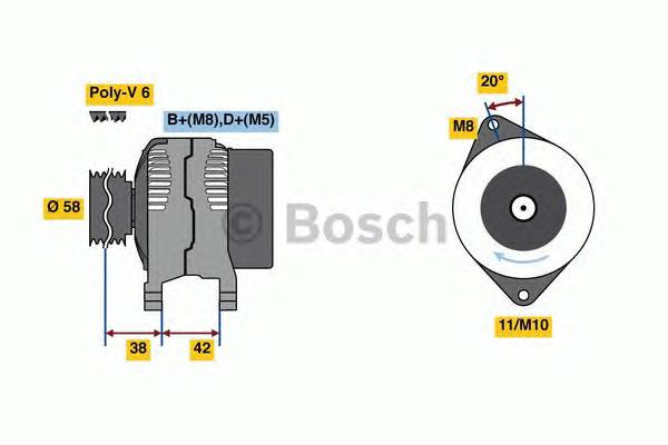 Генератор автомобільний Bosch 0986081000