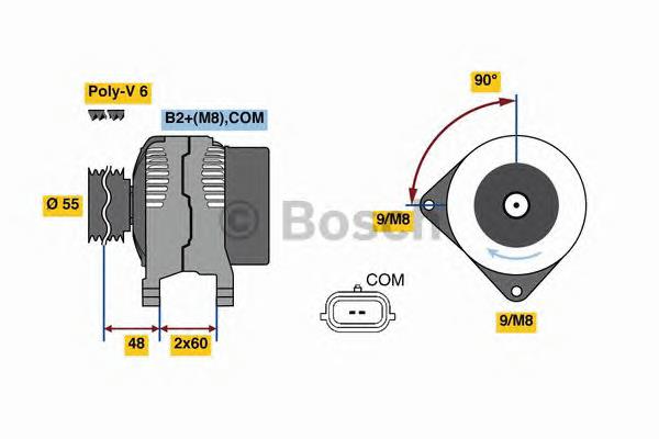 Генератор Bosch 0986080990 ціна, від 193.15 USD