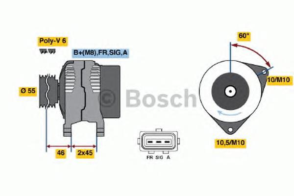 Генератор автомобільний Bosch 0986049151
