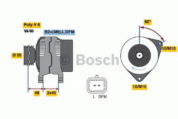 Генератор автомобільний Bosch 0986049091