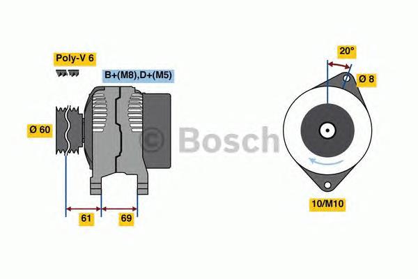 Купити 0986080030 Bosch Генератор
