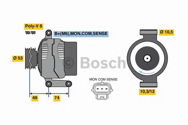 Генератор Bosch 0986049460 ціна, від 116.19 USD