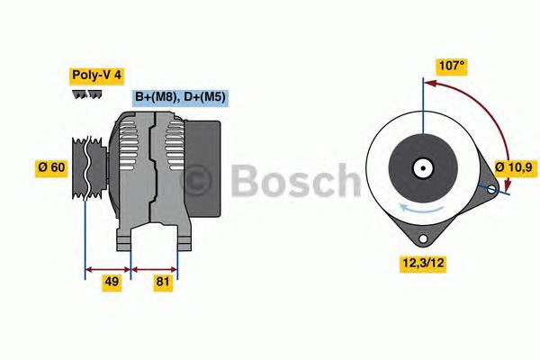 Генератор 0986049740 Bosch