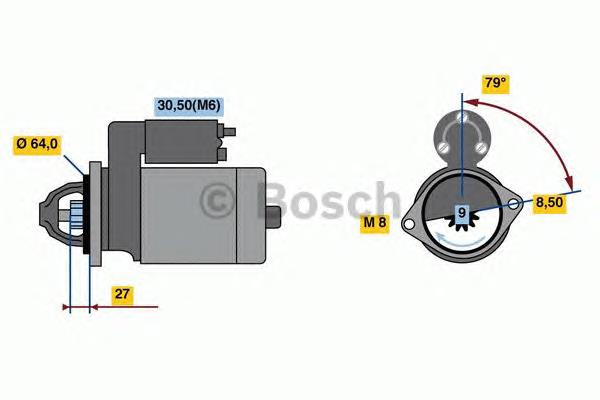 Стартер автомобільний Bosch 0986022730