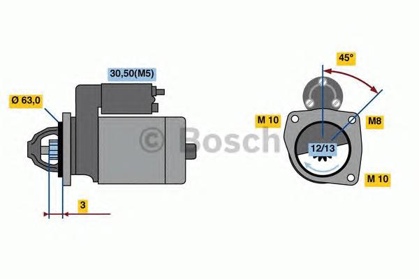 Купити 0986022800 Bosch Стартер