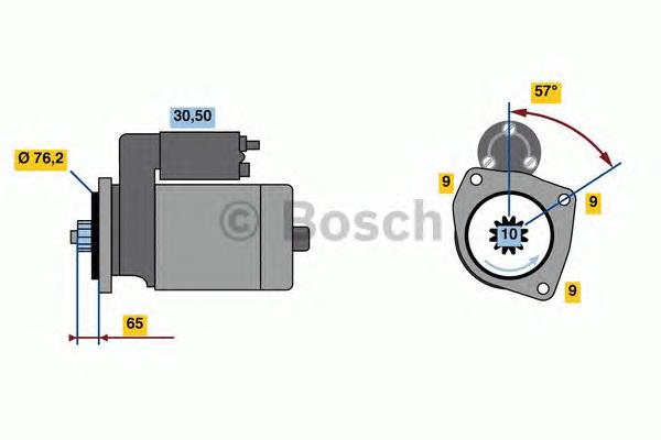 Стартер автомобільний Bosch 0986021870