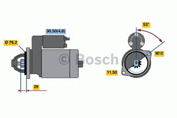 Стартер автомобільний Bosch 0986021500