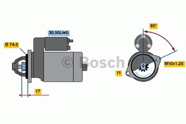 Стартер автомобільний Bosch 0986021530