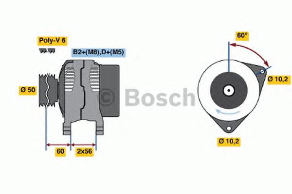 Генератор Bosch 0986046230 ціна, від 126.41 USD