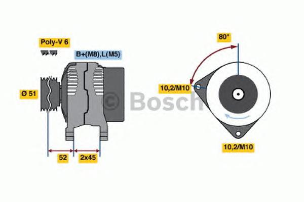Генератор Bosch 0986046511 ціна, від 101.40 USD