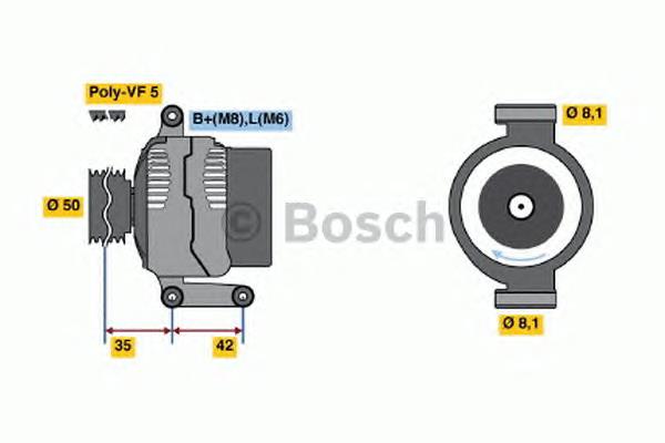 Генератор автомобільний Bosch 0986045181