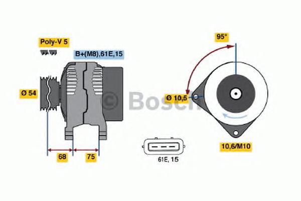 Генератор Bosch 0986045031 ціна, від 188.54 USD