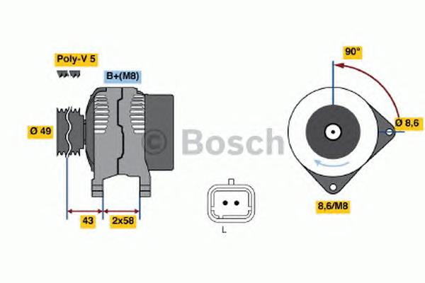 Генератор автомобільний Bosch 0986045101