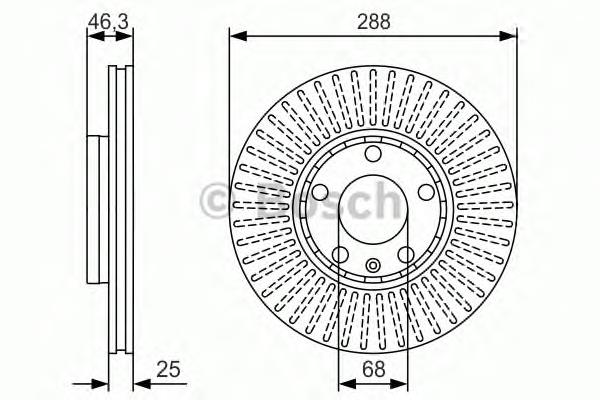 Диск переднього гальма Bosch 0986479R82 ціна, від 33.59 USD