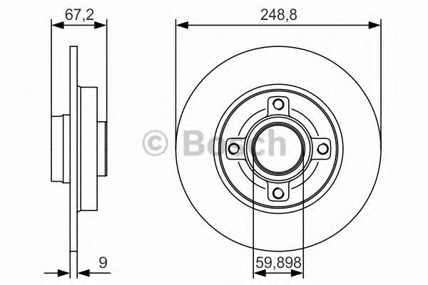 Купити 0986479S42 Bosch Диск заднього гальма