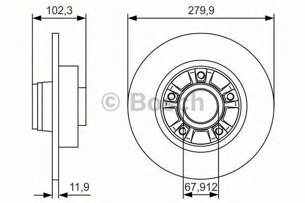 Купити 0986479S44 Bosch Диск заднього гальма