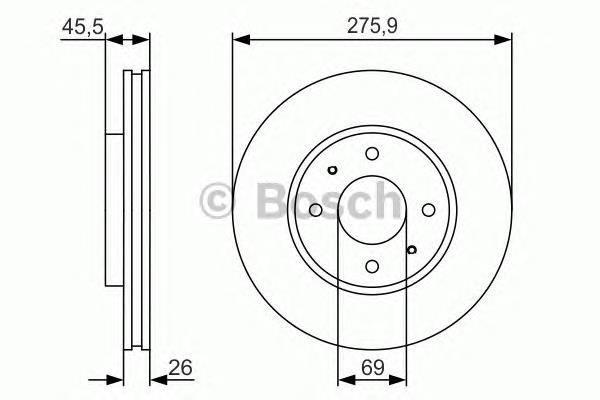 Диск гальмівний передній Bosch 0986479R94