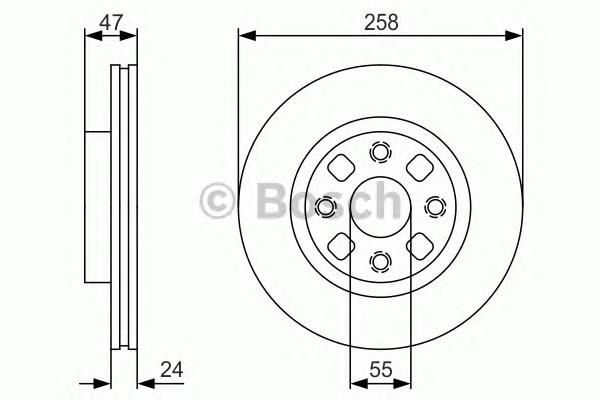 Диск гальмівний передній 0986479S56 Bosch