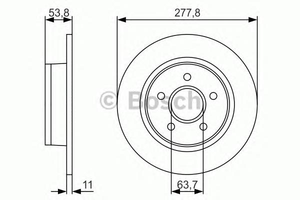 Купити 0986479S51 Bosch Диск заднього гальма
