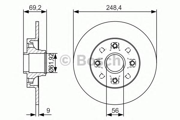Купити 0986479S43 Bosch Диск заднього гальма