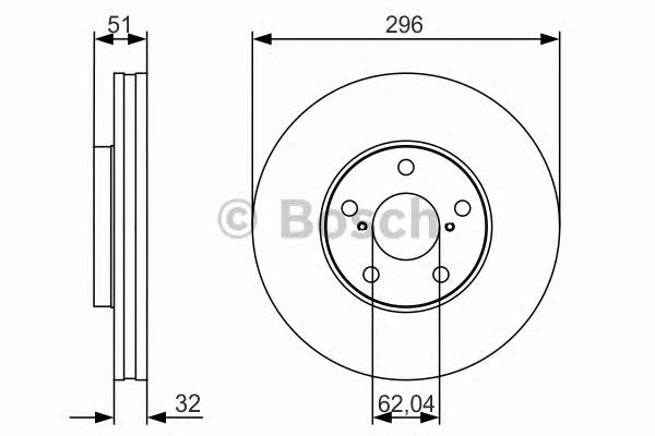Диск гальмівний передній Bosch 0986479R20